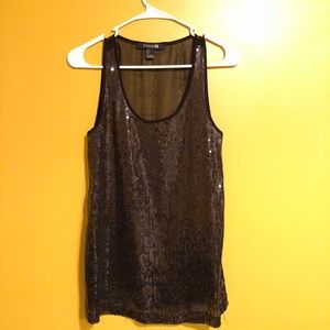 Black sequin sleeveless blouse